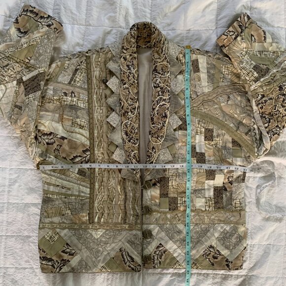 Handcrafted Embellished Quilted Jacket Size XL - Picture 12 of 14